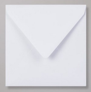 Kuverter, 50 stk. 14,6x14,6 cm med flap lukning.